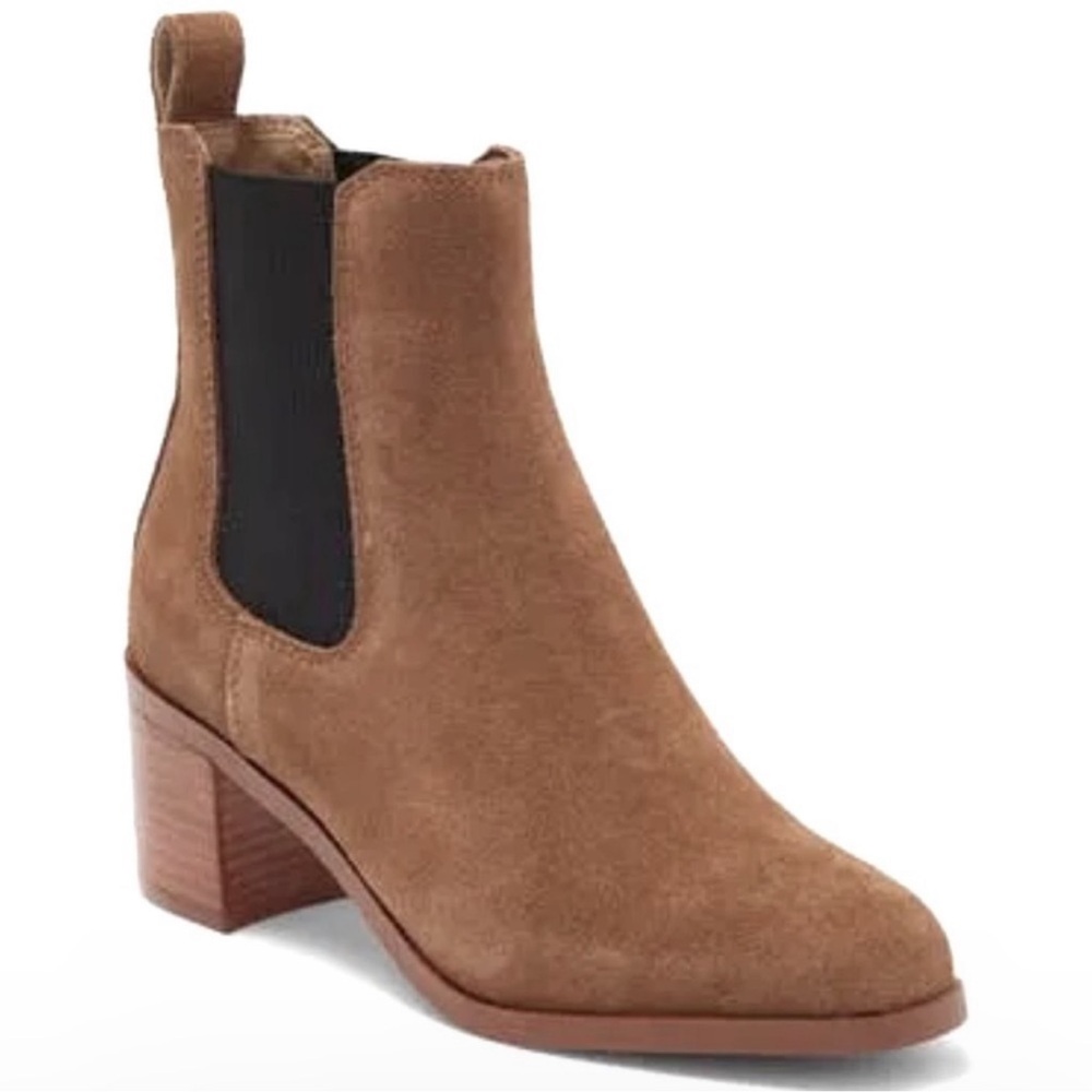 NEW Steve Madden Rhiannon Brown Suede Chelsea Heel bootie women size 5.5